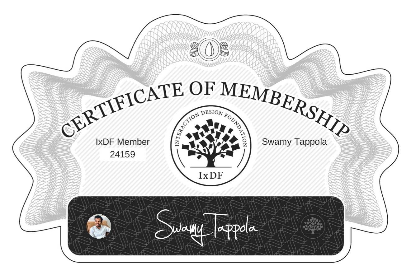Certificate of Membership – Swamy Tappola