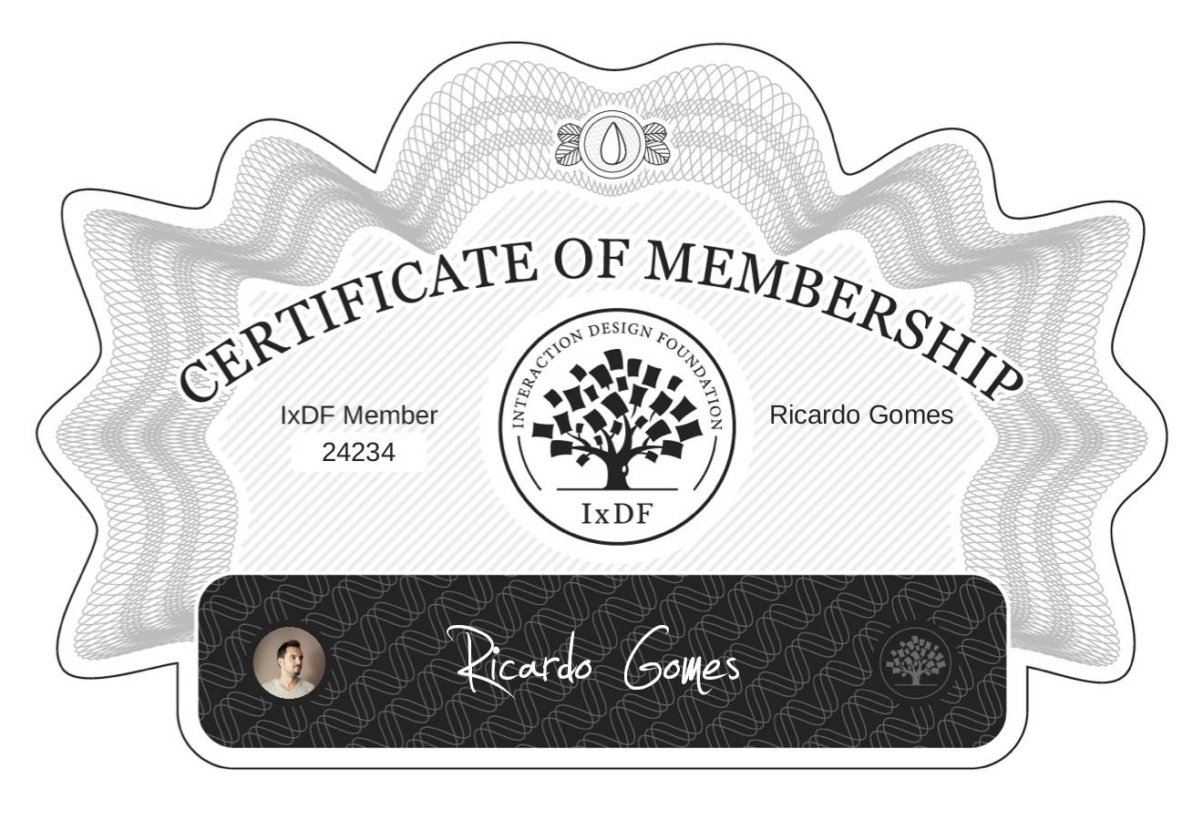 Certificate of Membership – Ricardo Gomes