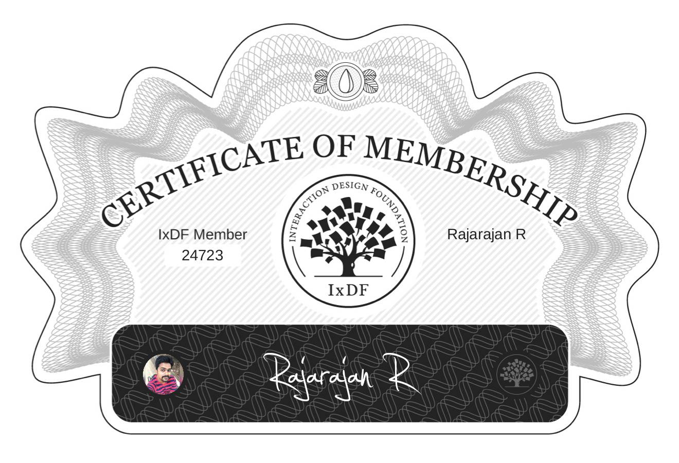 Certificate of Membership – Rajarajan R