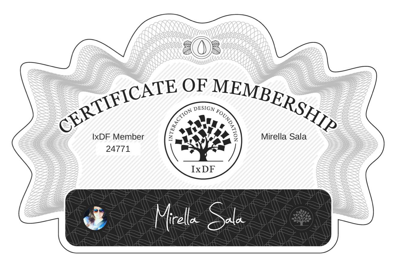 Certificate of Membership – Mirella Sala