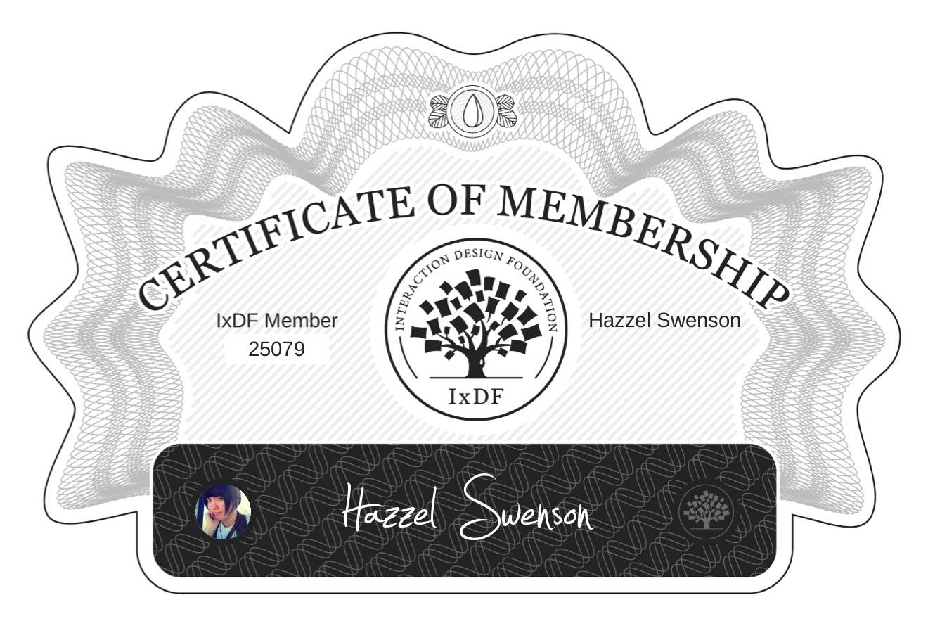Certificate of Membership – Hazzel Swenson