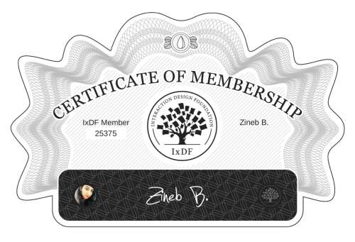 Certificate of Membership – Zineb B.