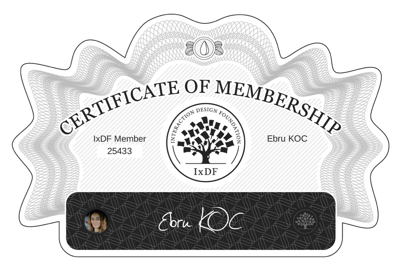 Certificate of Membership – Ebru KOC