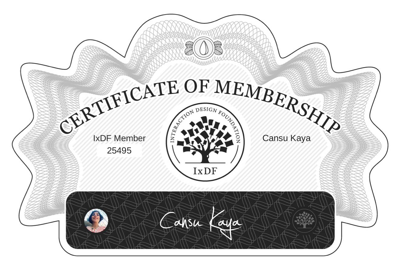 Certificate of Membership – Cansu Kaya