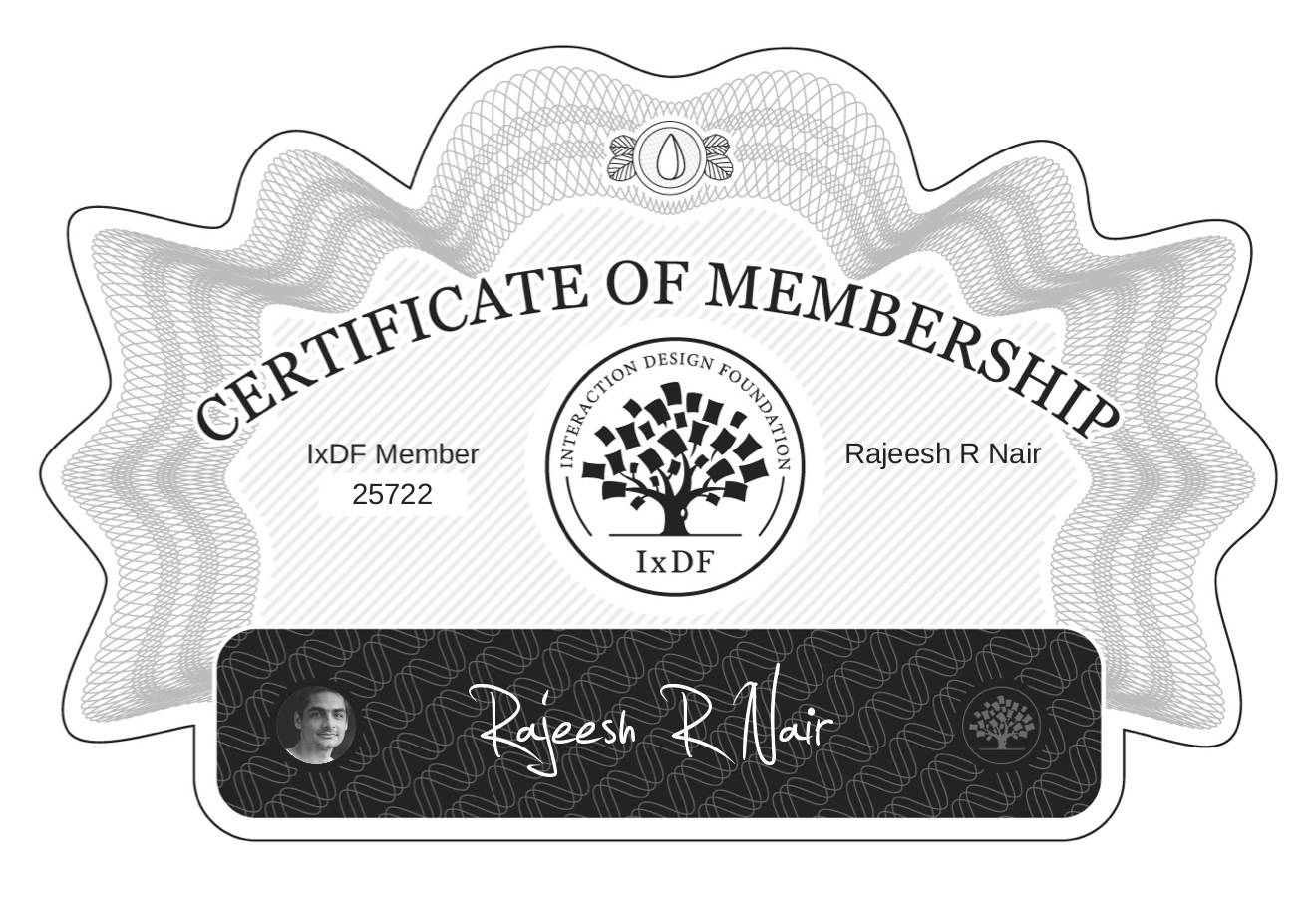 Certificate of Membership – Rajeesh R Nair