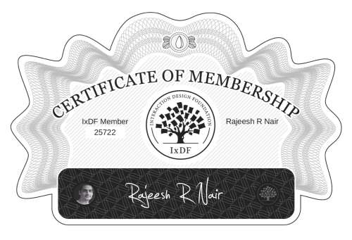 Certificate of Membership – Rajeesh R Nair
