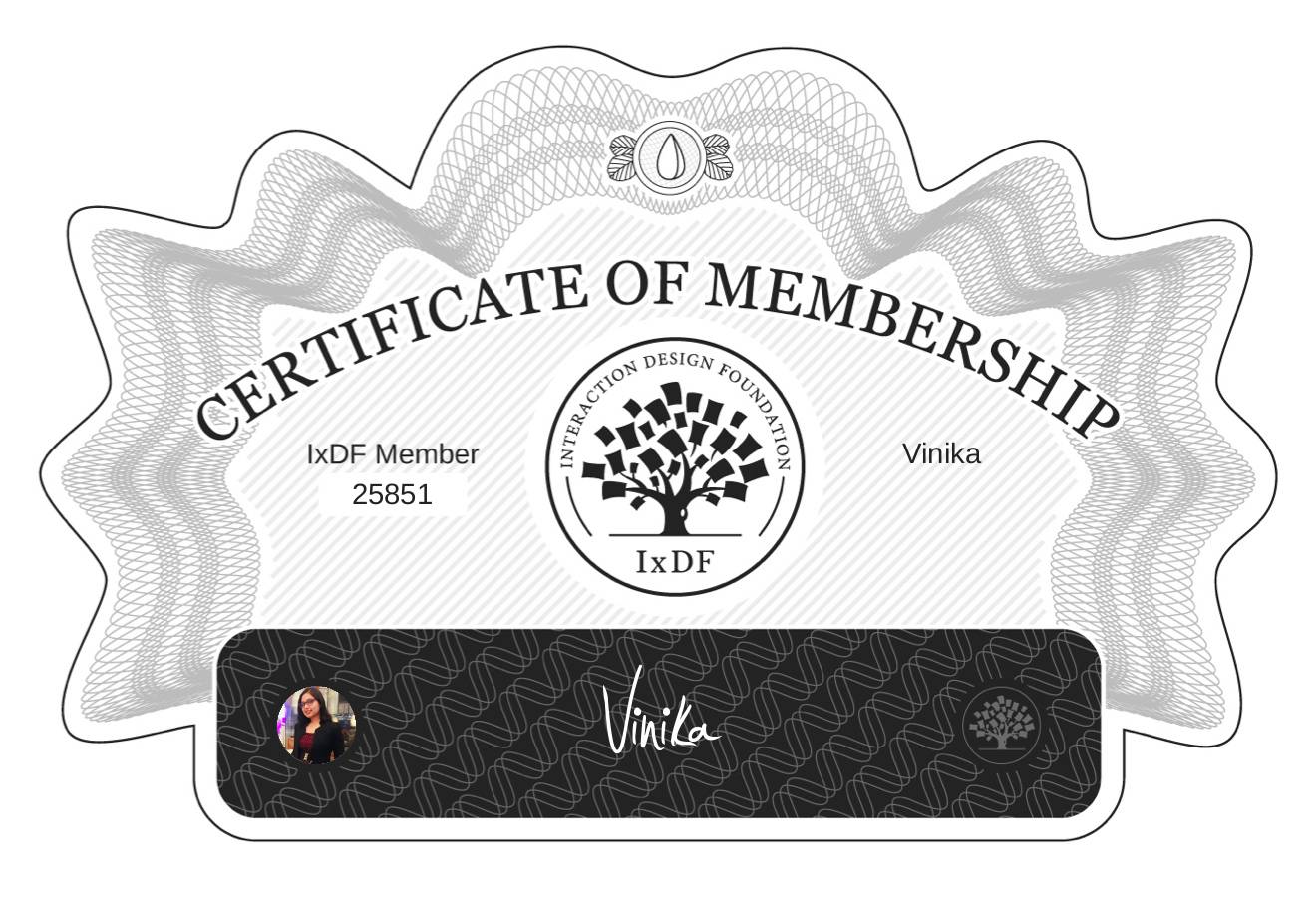 Certificate of Membership – Vinika