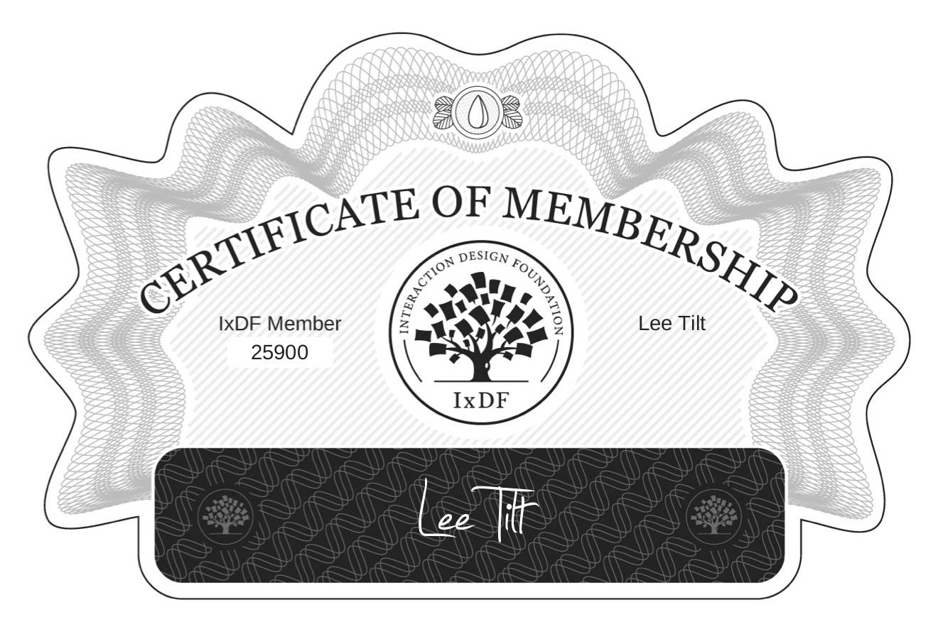 Certificate of Membership – Lee Tilt