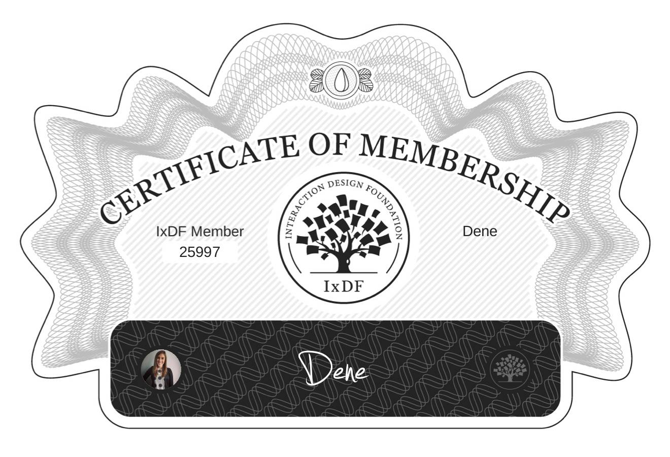 Certificate of Membership – Dene