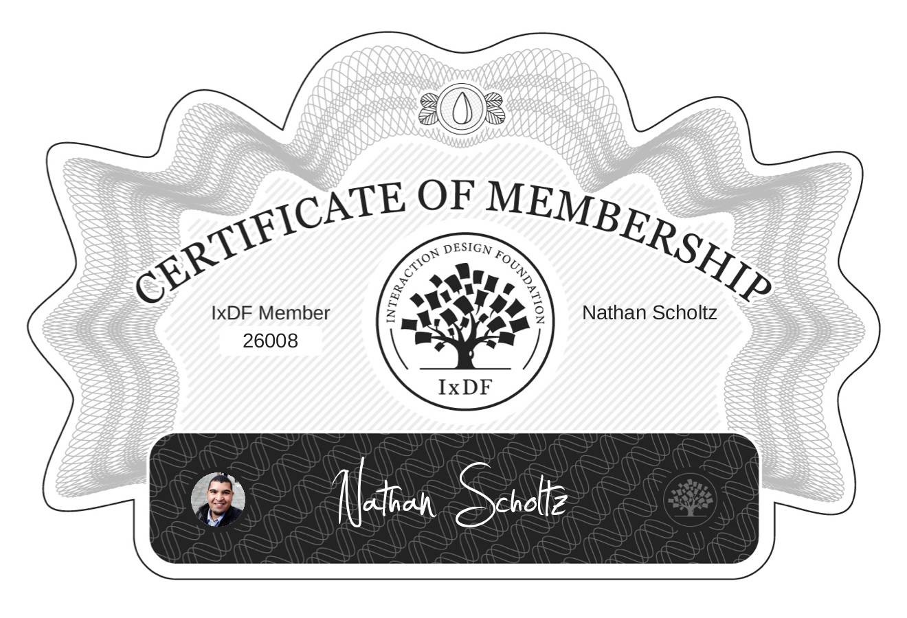 Certificate of Membership – Nathan Scholtz