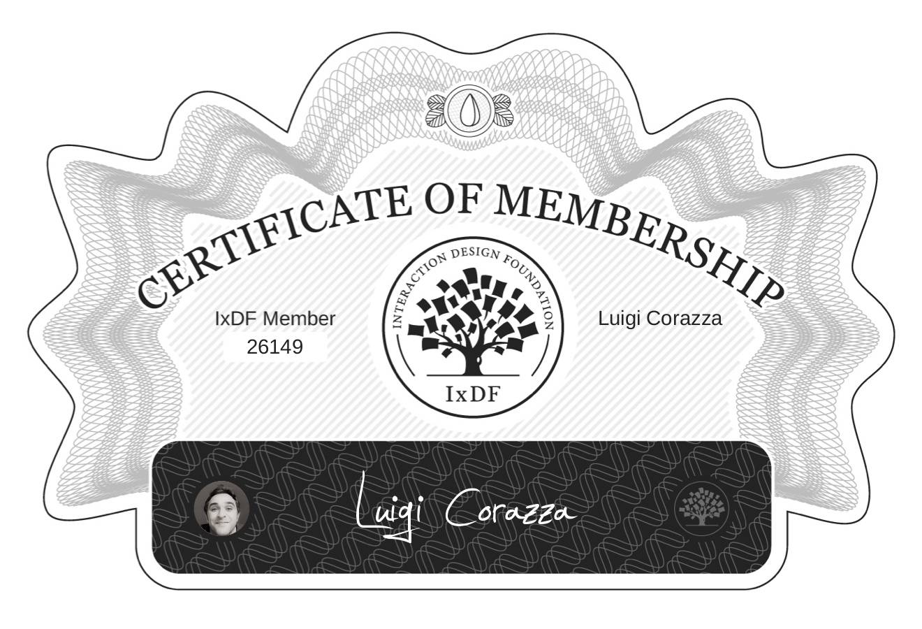 Certificate of Membership – Luigi Corazza