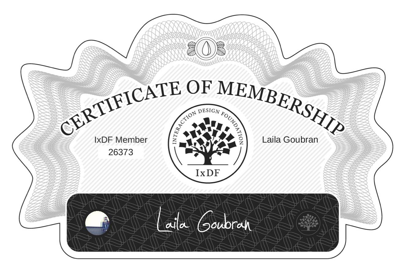Certificate of Membership – Laila Goubran