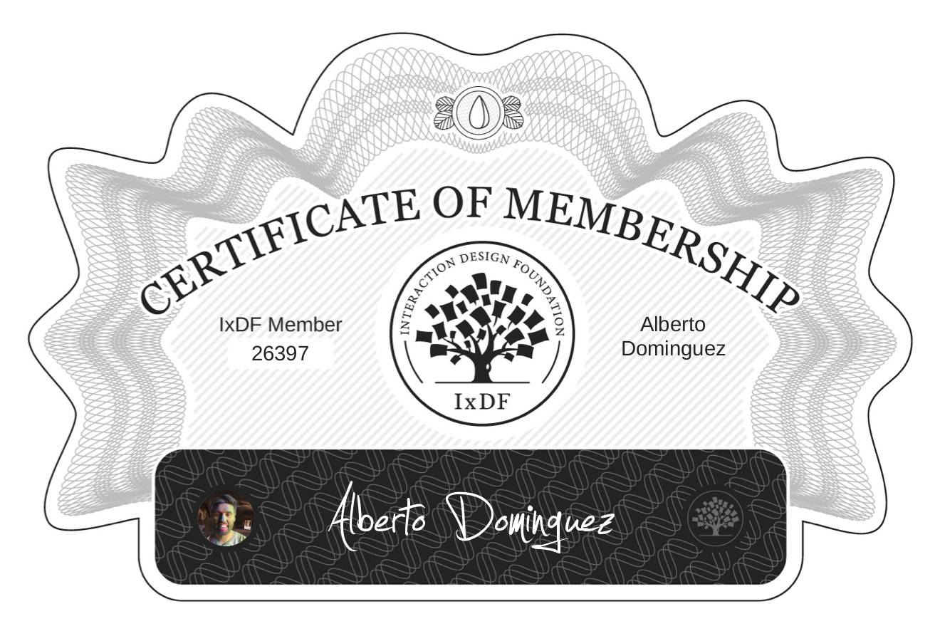 Certificate of Membership – Alberto Dominguez