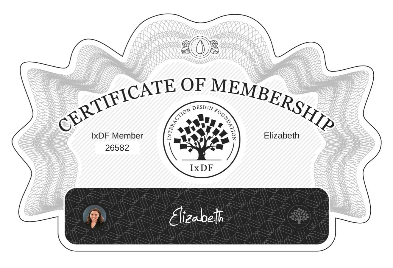Certificate of Membership – Elizabeth