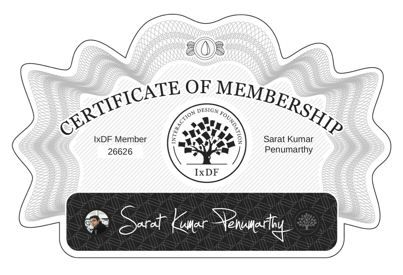 Certificate of Membership – Sarat Kumar Penumarthy