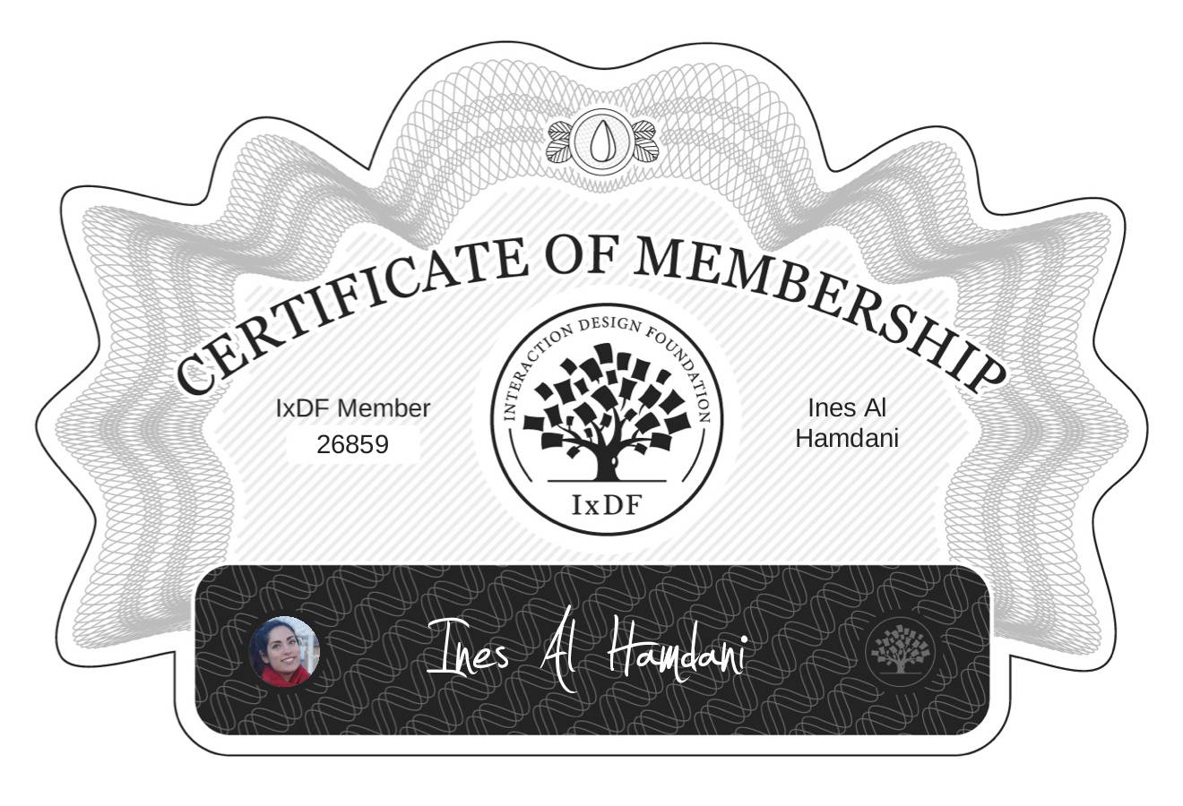 Certificate of Membership – Ines Al Hamdani