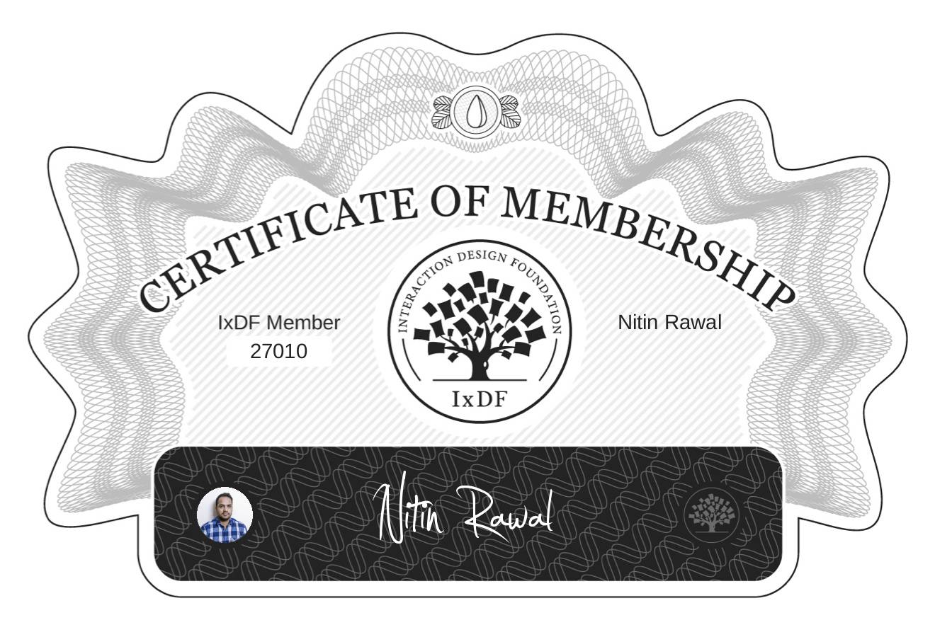 Certificate of Membership – Nitin Rawal