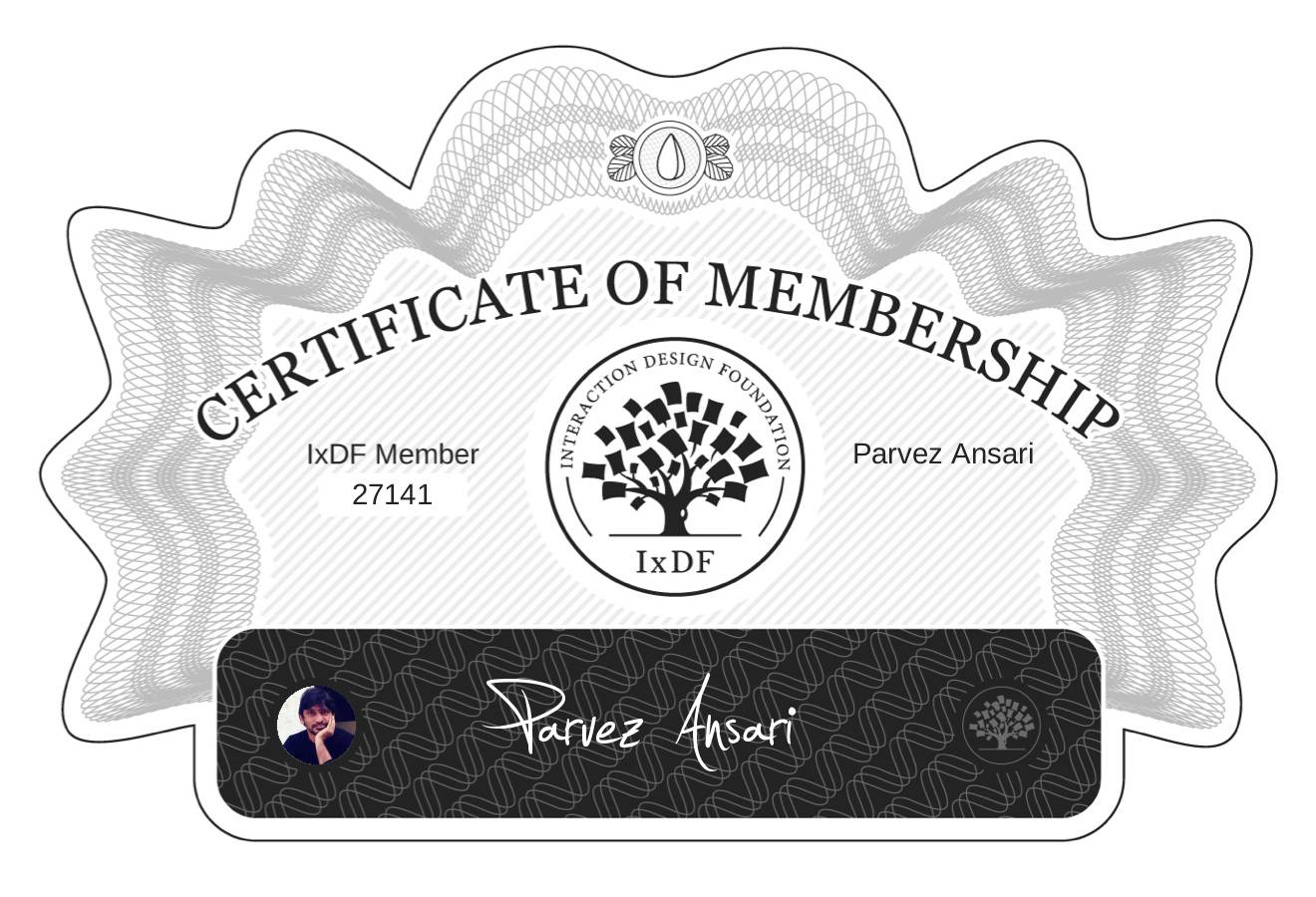 Certificate of Membership – Parvez Ansari