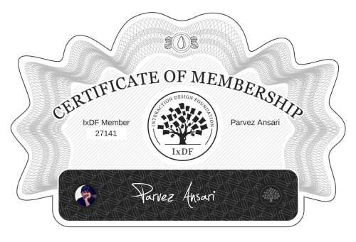 Certificate of Membership – Parvez Ansari