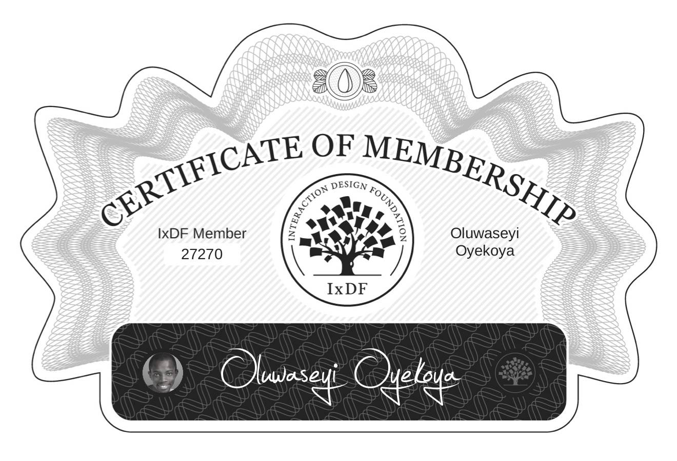 Certificate of Membership – Oluwaseyi Oyekoya