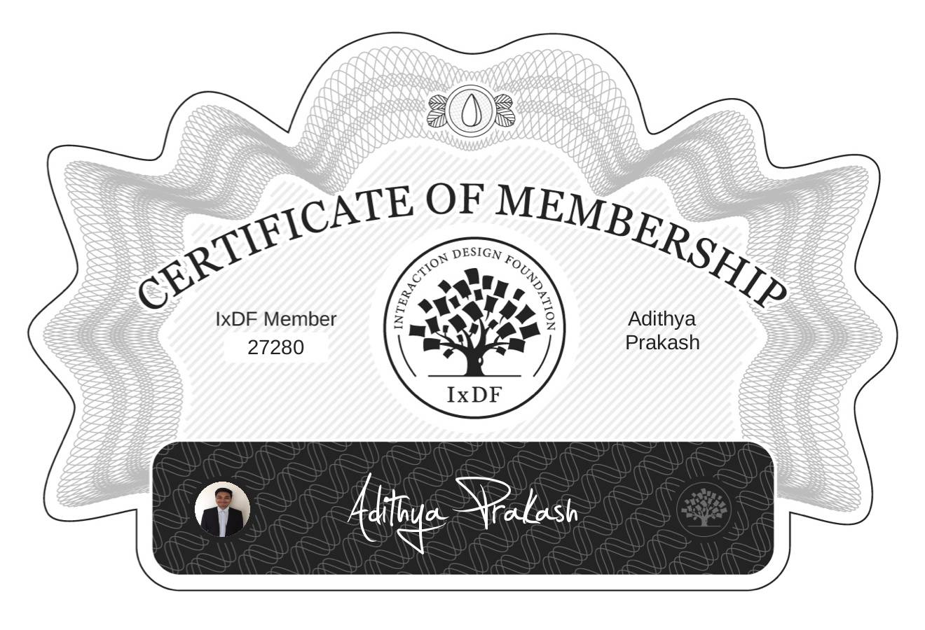 Certificate of Membership – Adithya Prakash