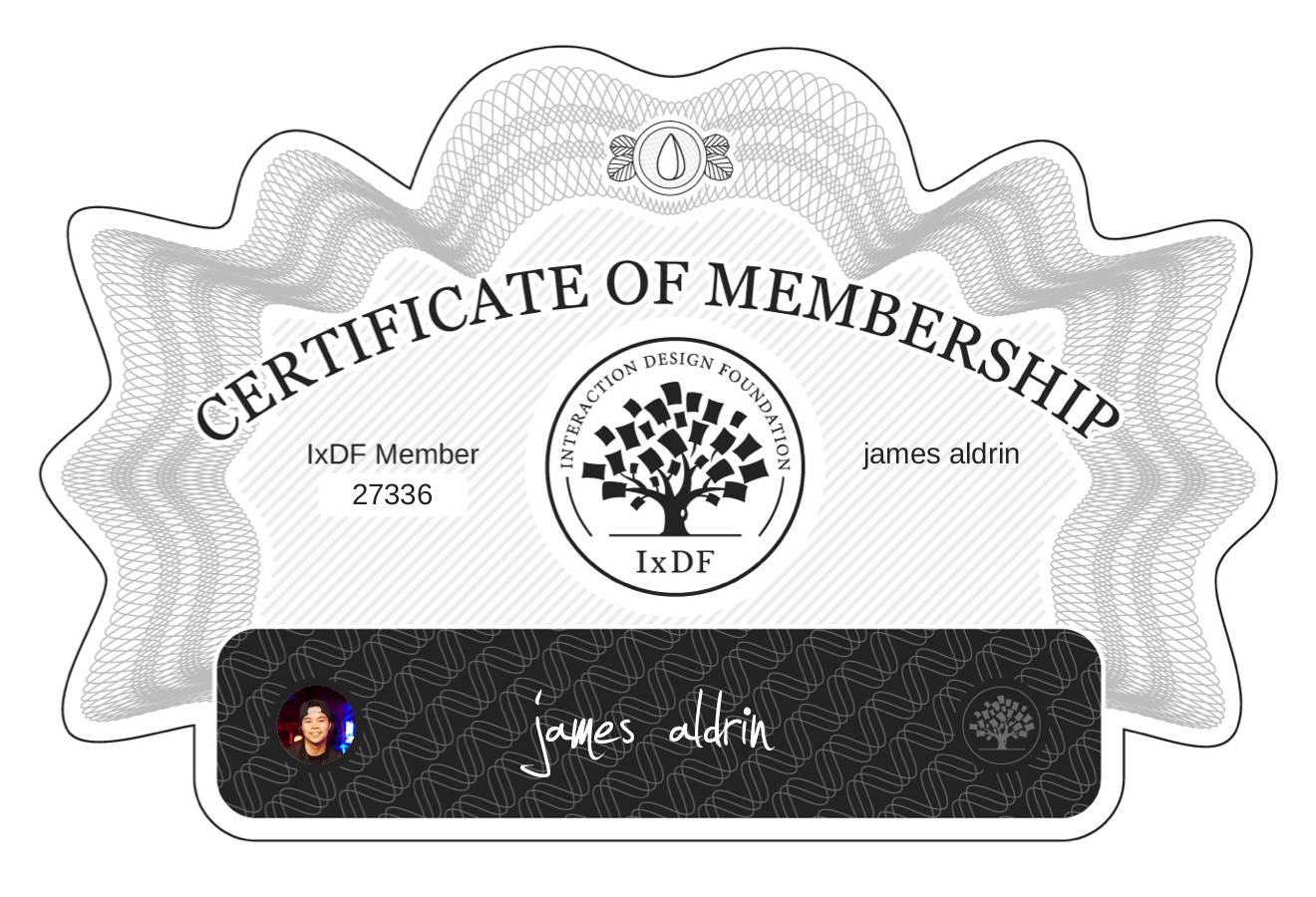 Certificate of Membership – james aldrin