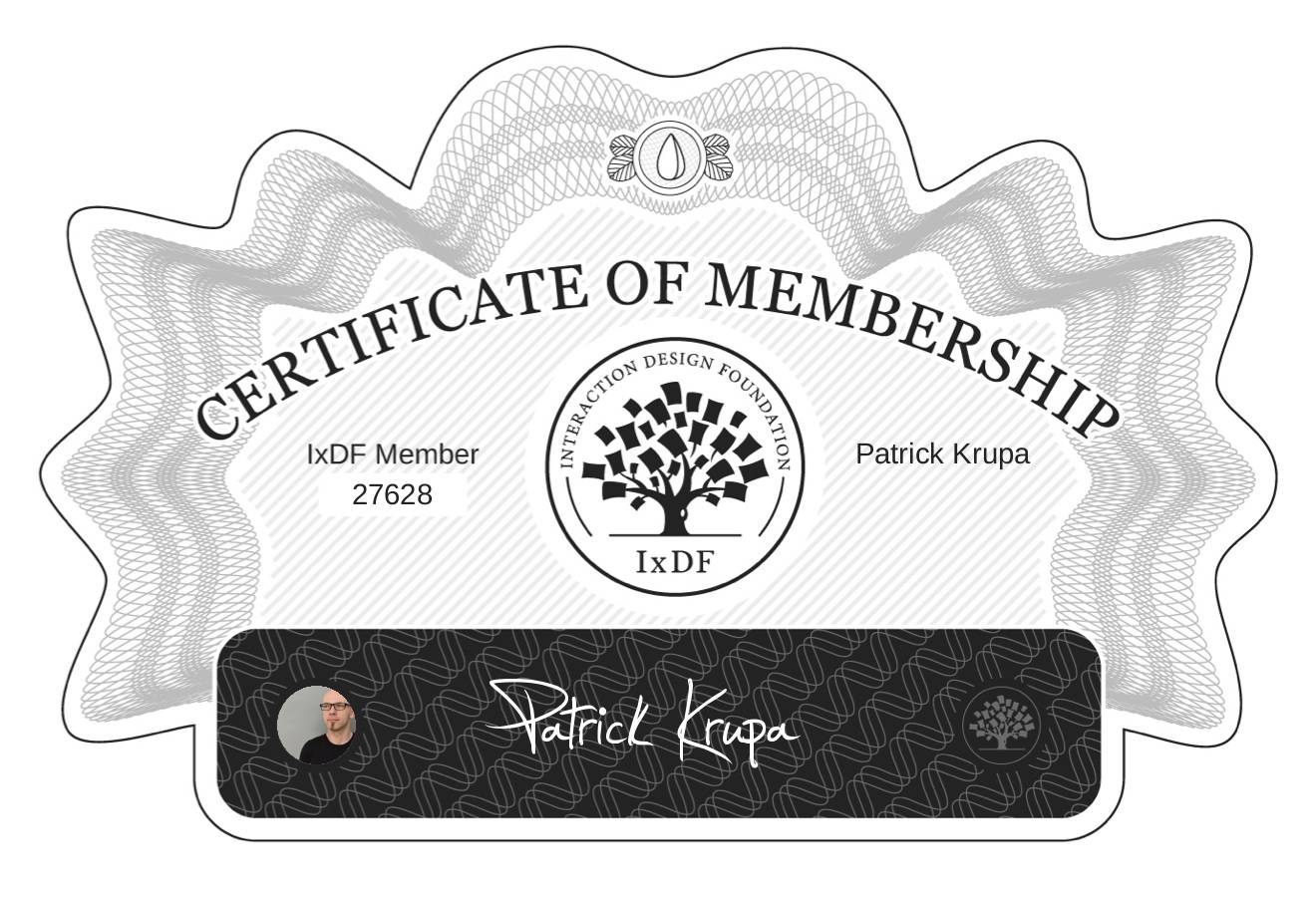 Certificate of Membership – Patrick Krupa