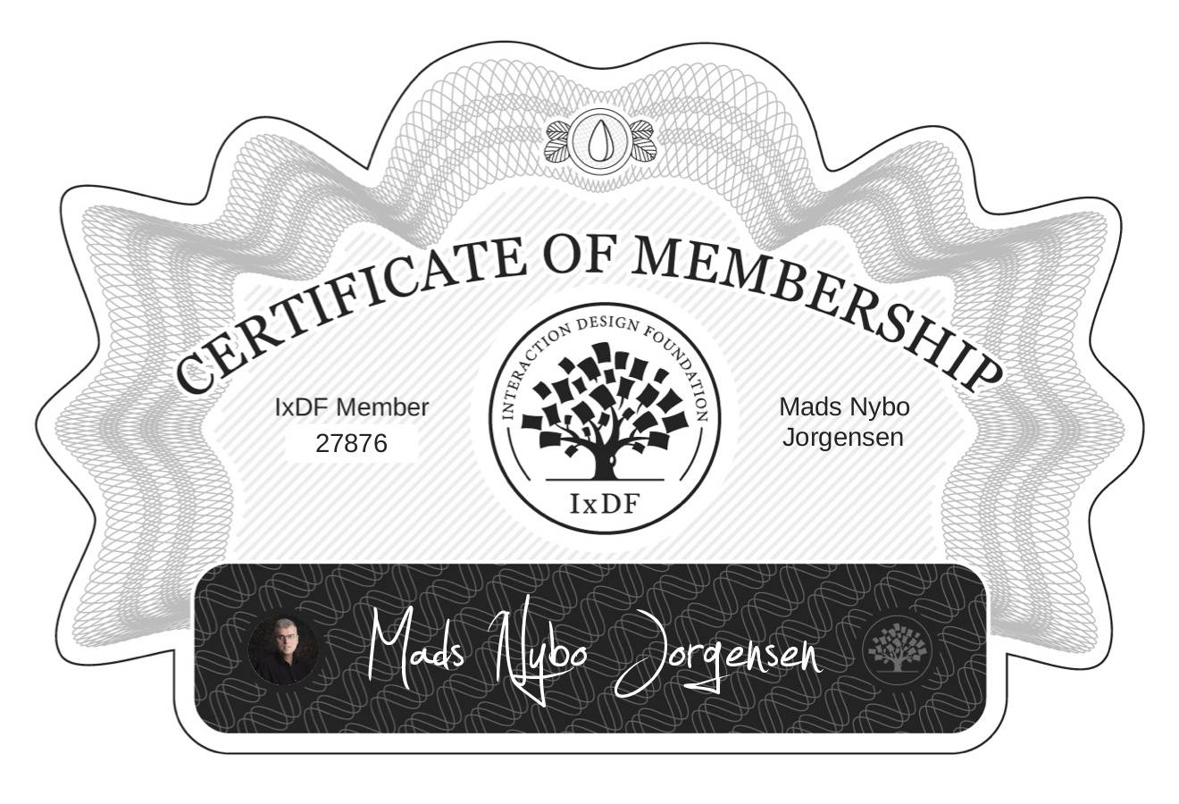 Certificate of Membership – Mads Nybo Jorgensen