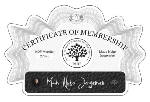 Certificate of Membership – Mads Nybo Jorgensen