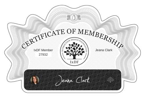 Certificate of Membership – Jeana Clark