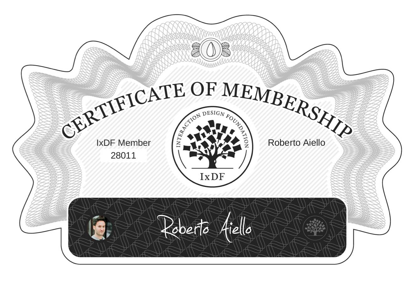 Certificate of Membership – Roberto Aiello