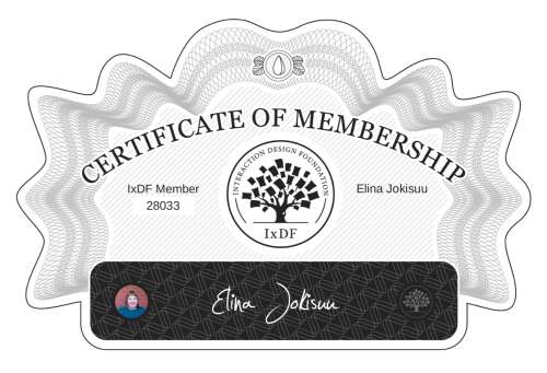 Certificate of Membership – Elina Jokisuu