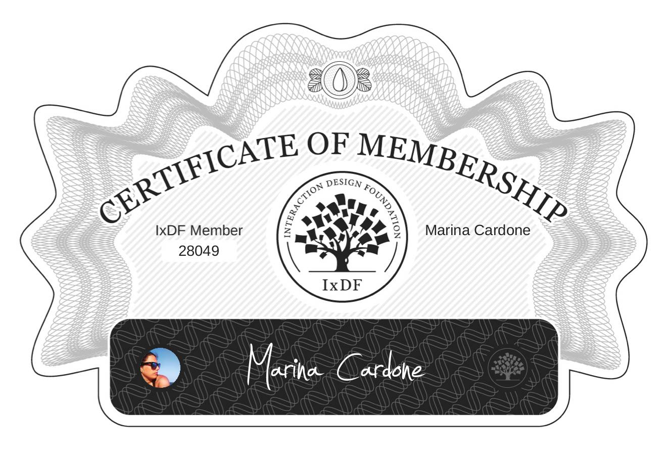 Certificate of Membership – Marina Cardone