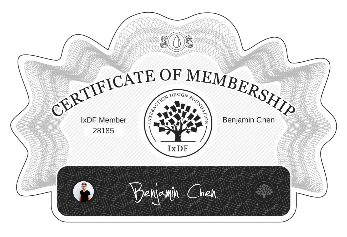 Certificate of Membership – Benjamin Chen