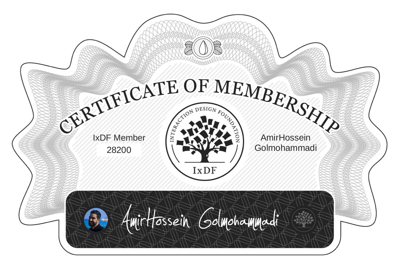 Certificate of Membership – AmirHossein Golmohammadi