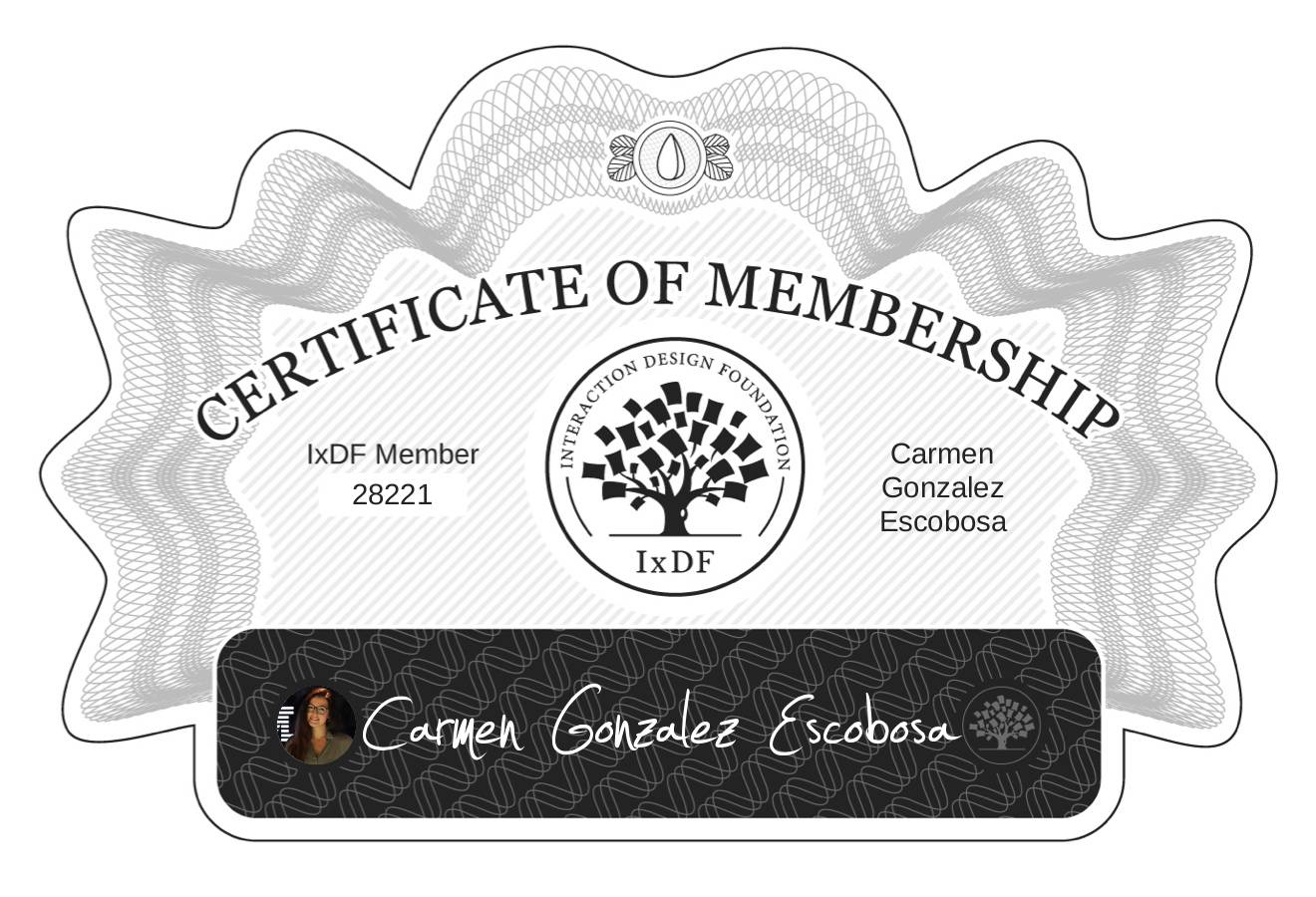 Certificate of Membership – Carmen Gonzalez Escobosa