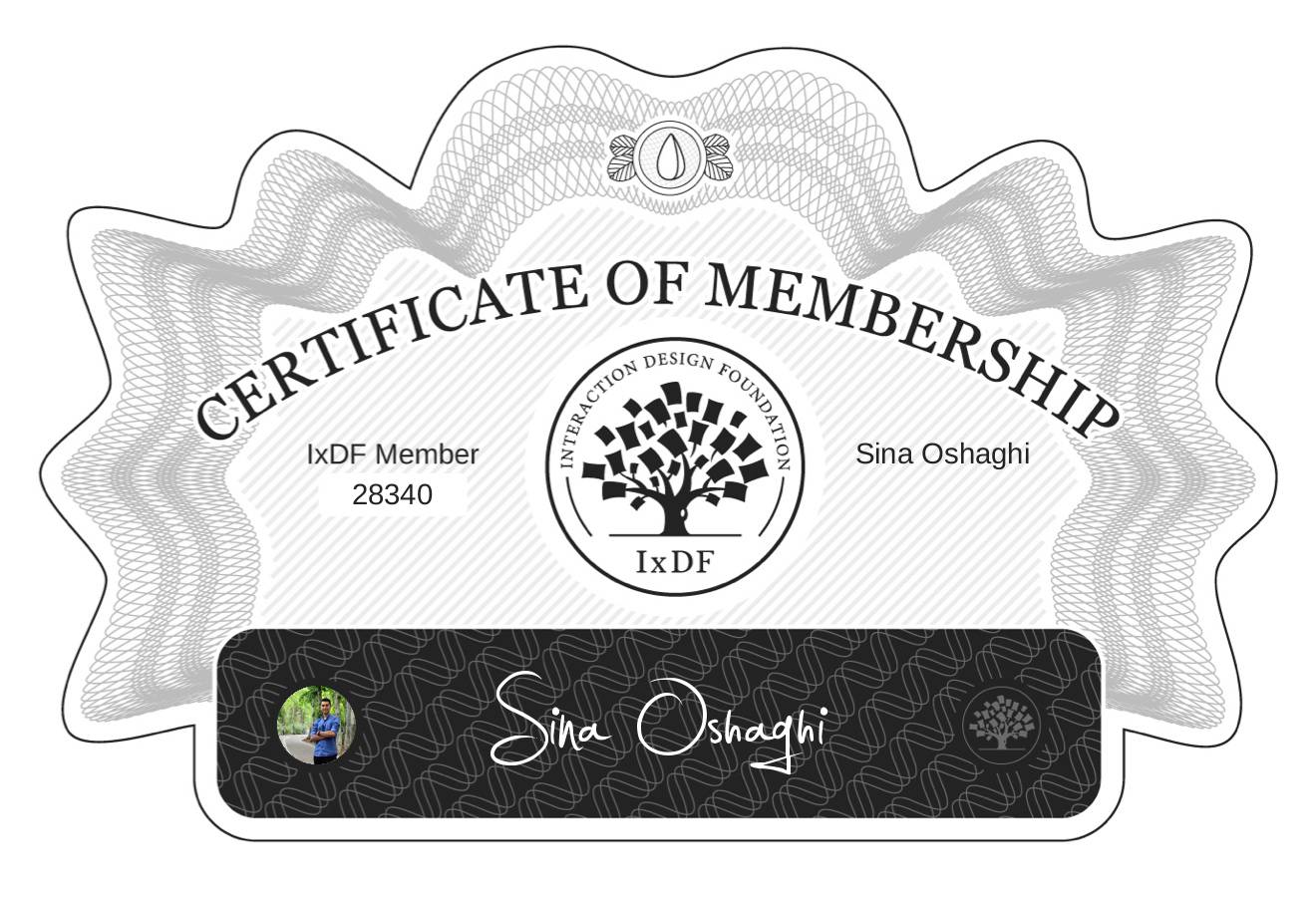 Certificate of Membership – Sina Oshaghi