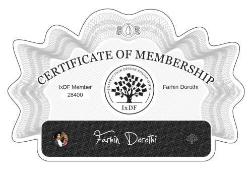 Certificate of Membership – Farhin Dorothi