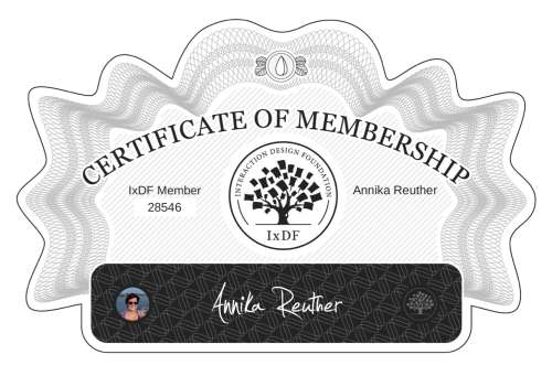 Certificate of Membership – Annika Reuther