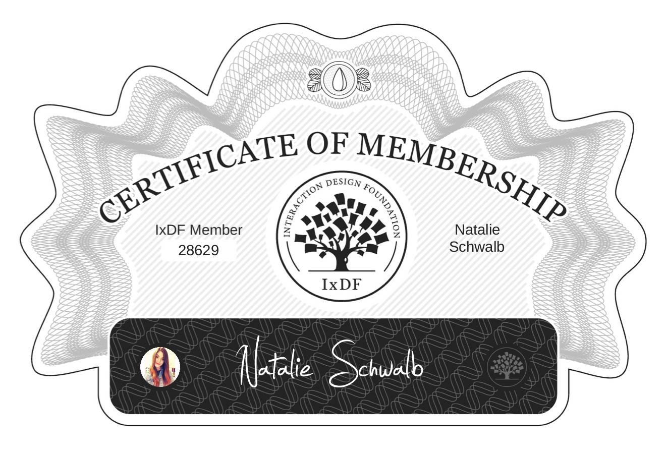 Certificate of Membership – Natalie Schwalb