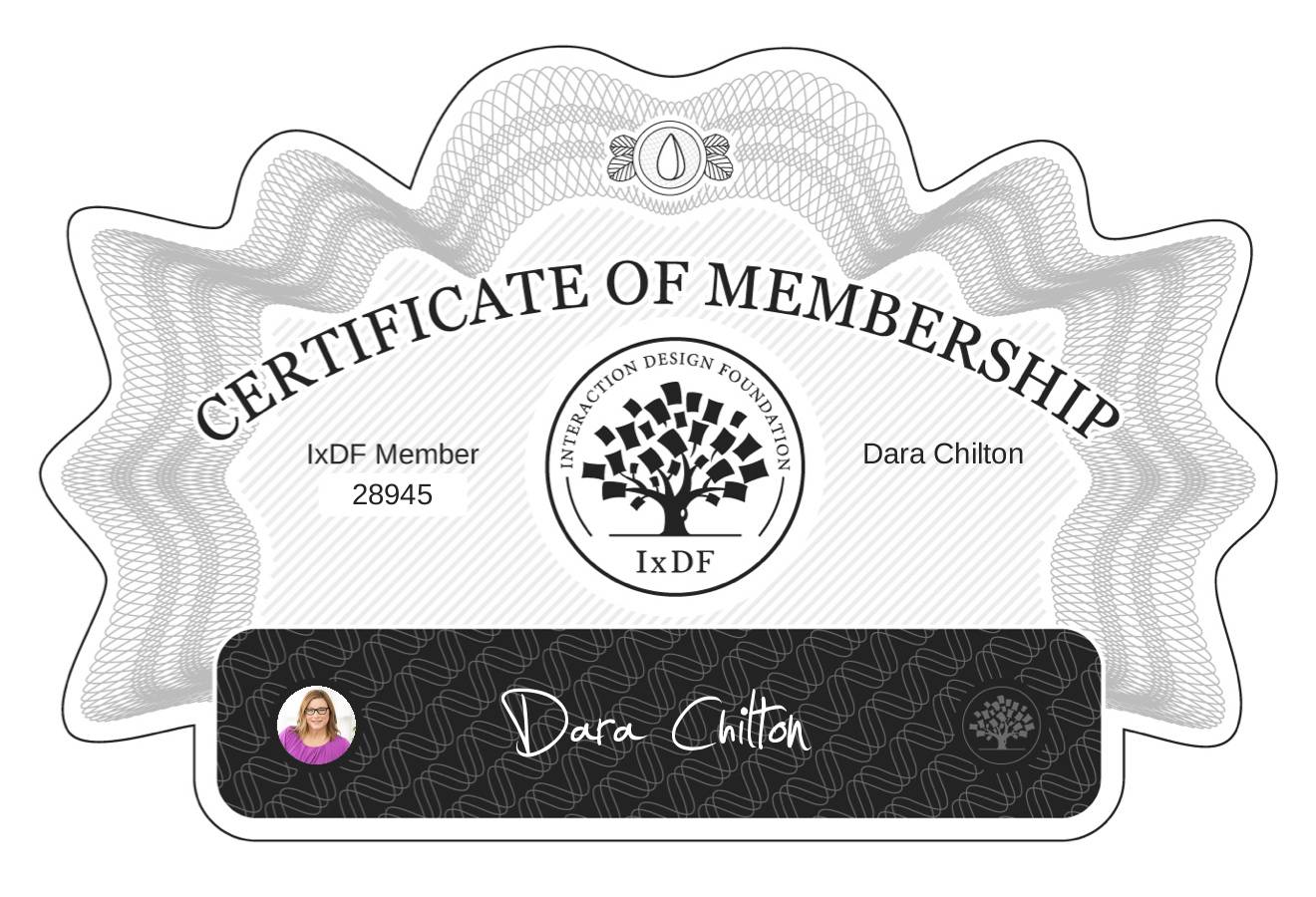 Certificate of Membership – Dara Chilton