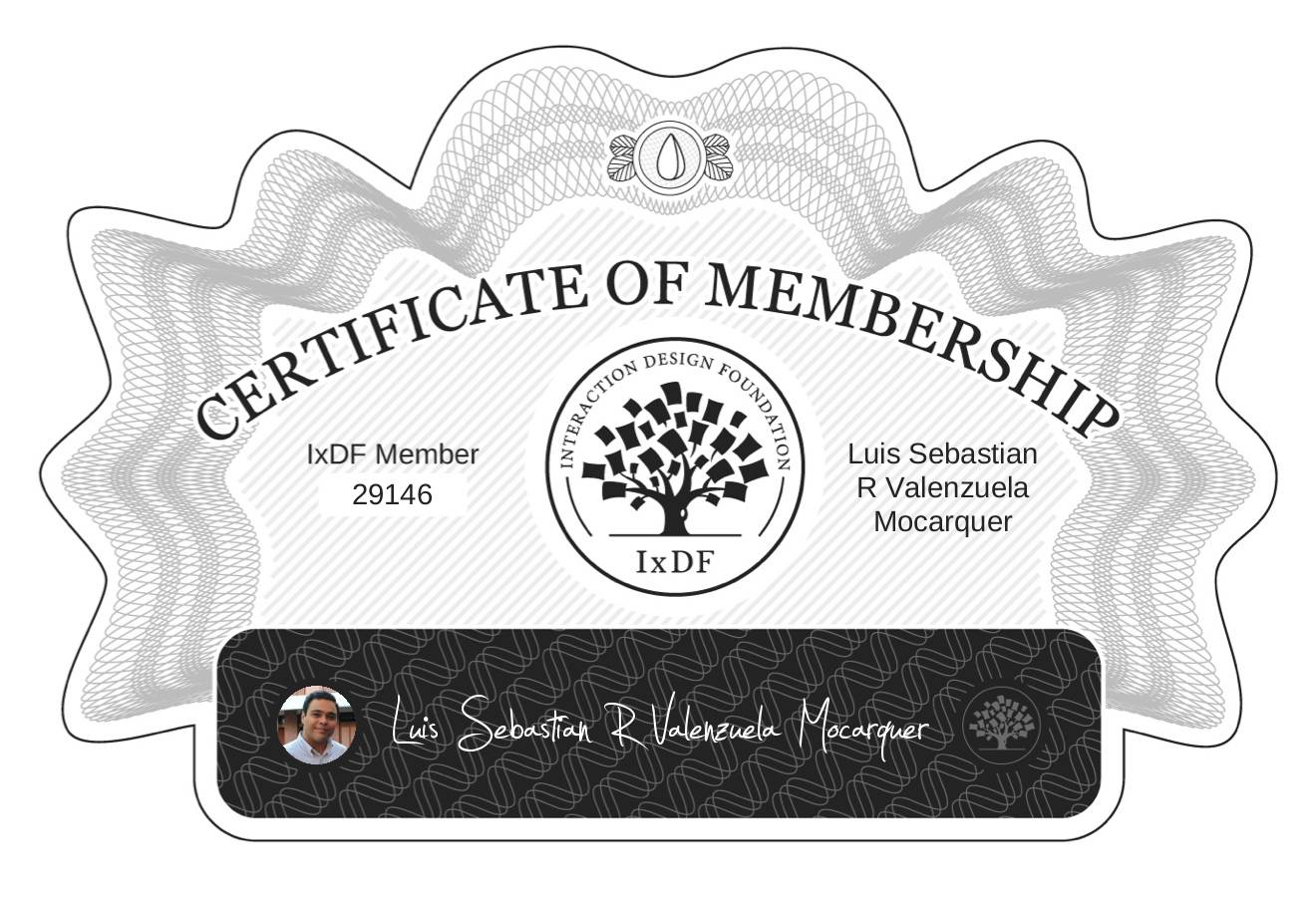 Certificate of Membership – Luis Sebastián R Valenzuela Mocarquer