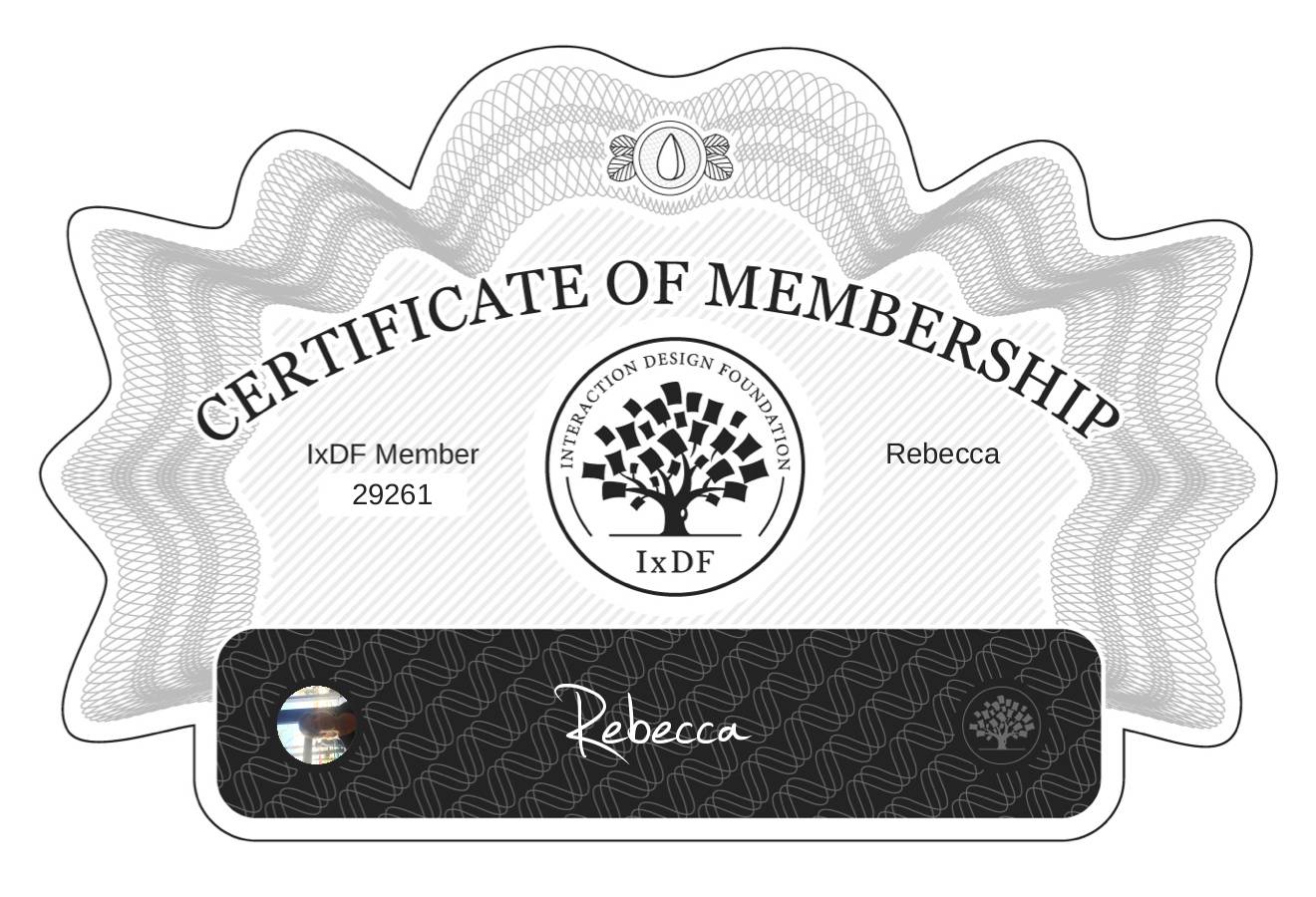 Certificate of Membership – Rebecca