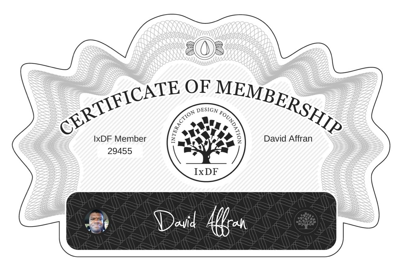 Certificate of Membership – David Affran