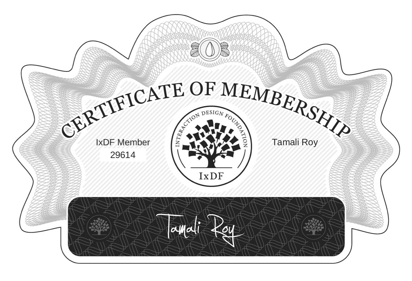 Certificate of Membership – Tamali Roy