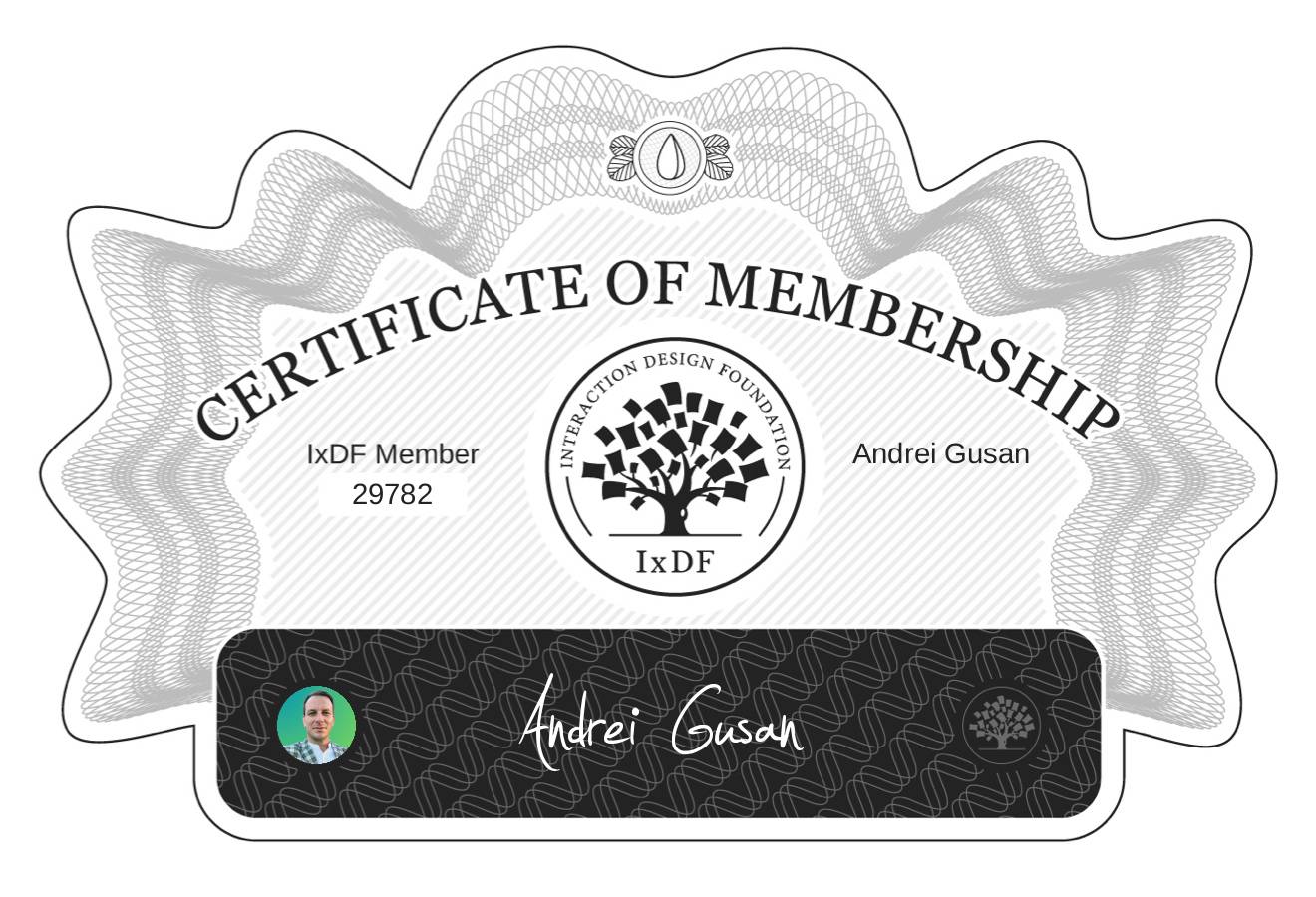 Certificate of Membership – Andrei Gusan