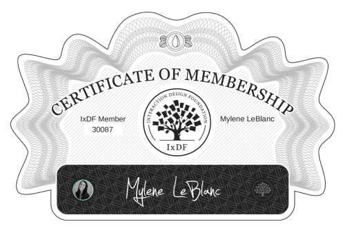 Certificate of Membership – Mylene LeBlanc