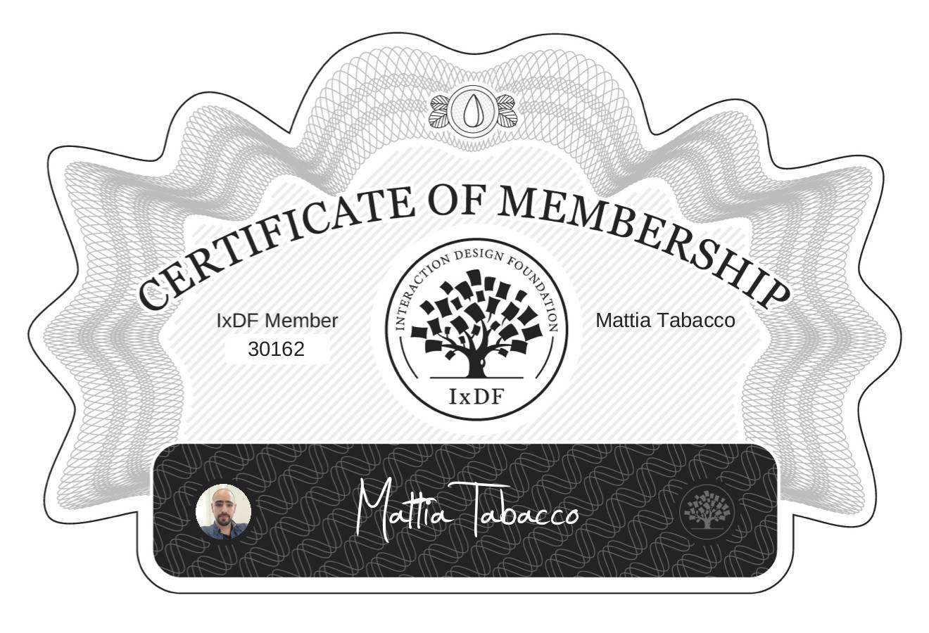 Certificate of Membership – Mattia Tabacco