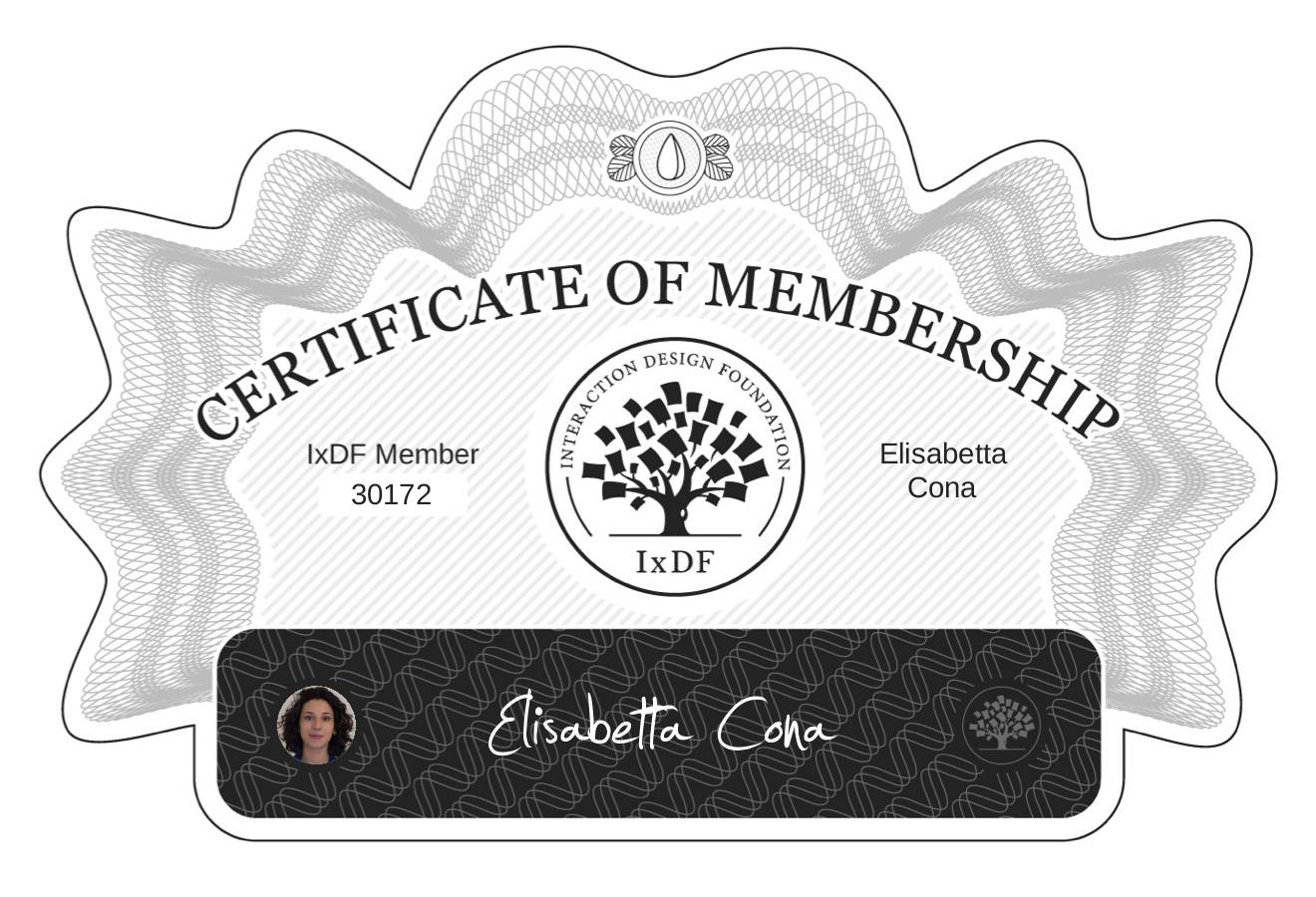 Certificate of Membership – Elisabetta Cona