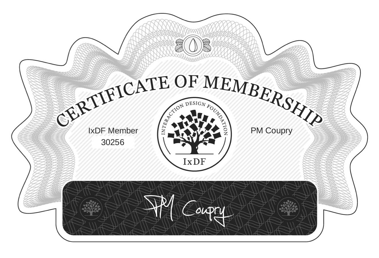Certificate of Membership – PM Coupry